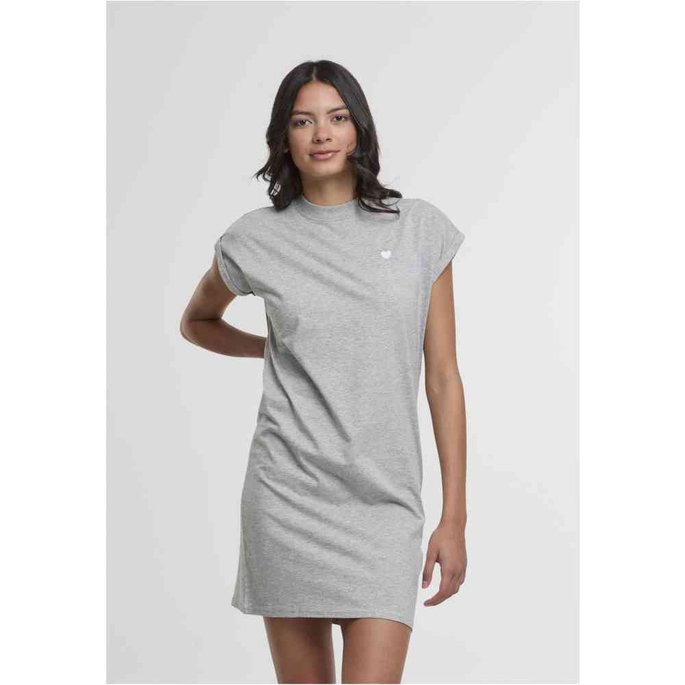 Mister Tee - Heart EMB Turtle Extended Shoulder Kurzes Kleid - Grau